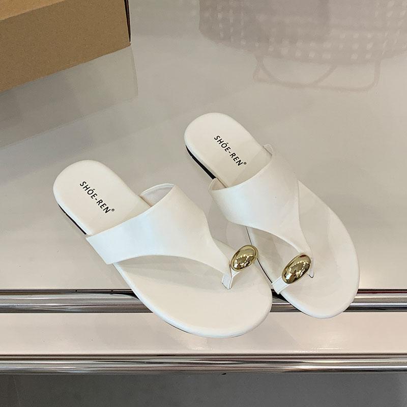 Модные летние пляжные женские шлепанцы женские балетки шлепанцы тапочки обувь модные металлические женские балетки шлепанцы сандалии обувь 35 бежевый