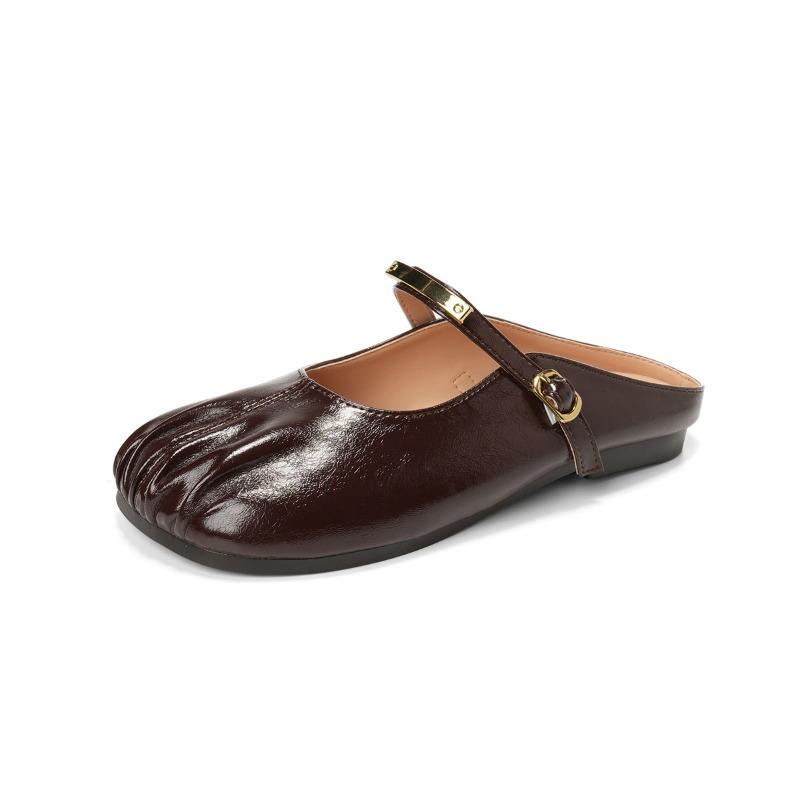 Мягкая подошва Шлепанцы Балетки Одноножные Ленивые Сандалии Шлепанцы 43 коричневый